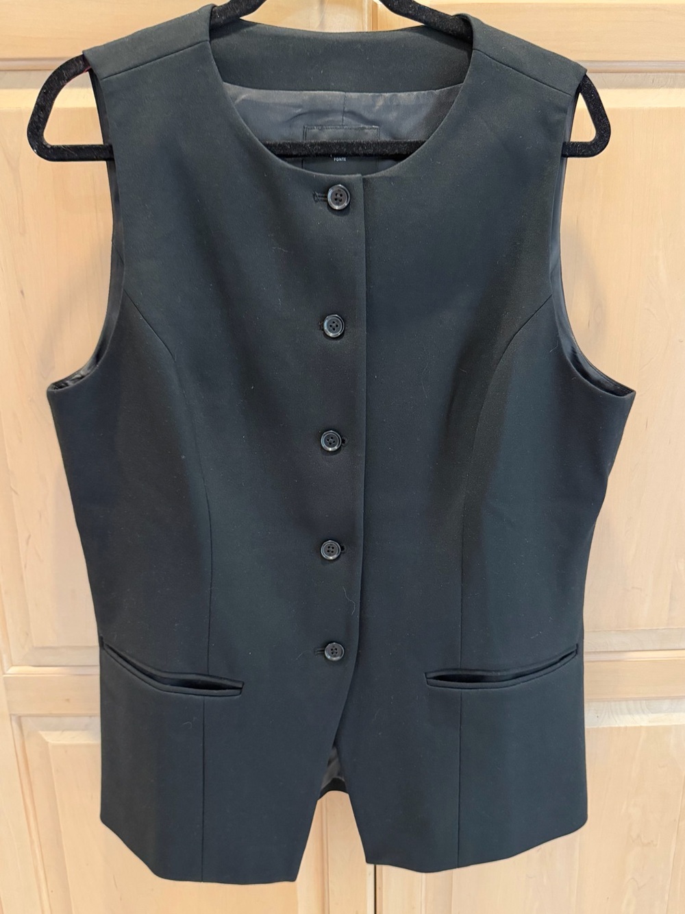 Banana Republic Black Button Front Sleeveless Vest